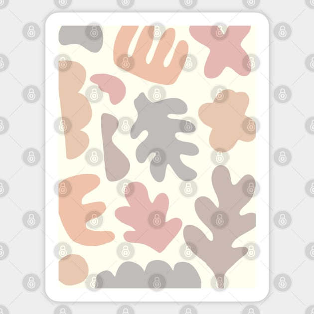 Organic Shapes Abstract Pattern In Soft Colors Sticker by ArunikaPrints